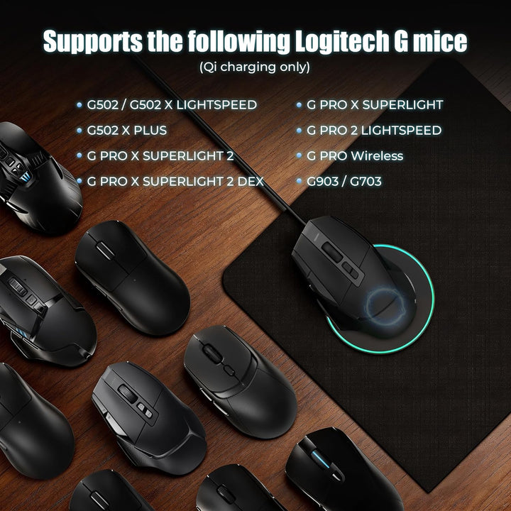 Qi Kabelloses Ladegerät für LOGITECH G PRO X Superlight 2/Superlight/G502 X Plus - Gaming Maus Wirel