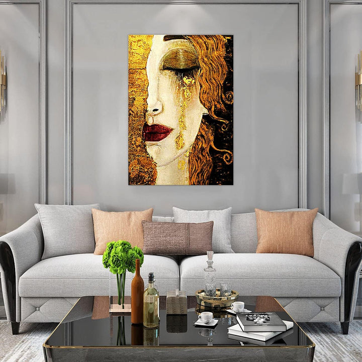 ZHONGYUTONG Gustav Klimt Träne Gemälde auf Leinwand Berühmter abstrakter Kunstdruck mit Rahmen Poste