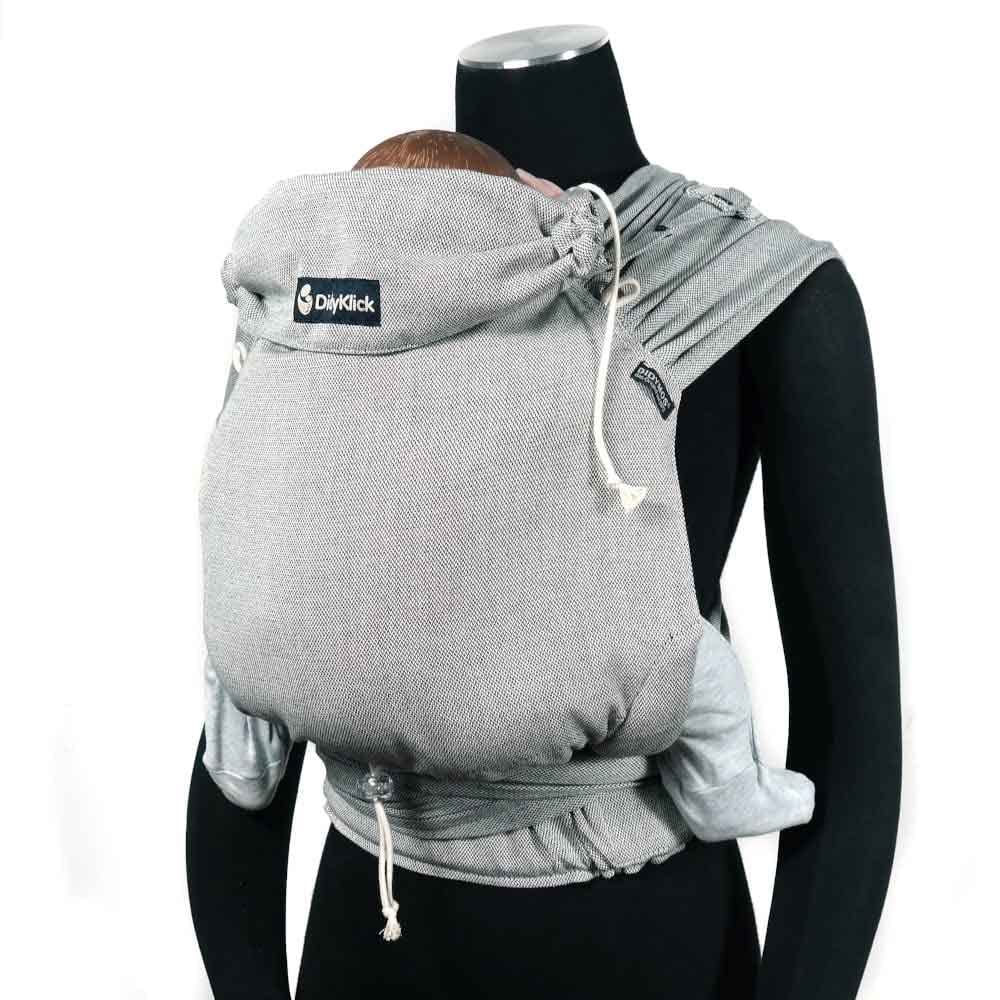 Didymos DidyKlick 4u Babytrage - Halfbuckle Tragehilfe Silber- für Babys und Kleinkinder von 3,5kg b
