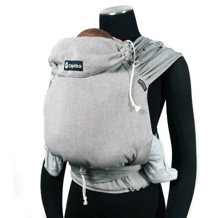 Didymos DidyKlick 4u Babytrage - Halfbuckle Tragehilfe Silber- für Babys und Kleinkinder von 3,5kg b