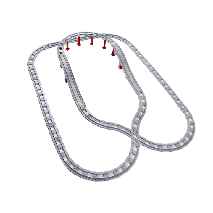 67PCS Bausteine Schienen Set, City Eisenbahn Schienen bestehend aus Cross, Track Gerade, Kurven Schi