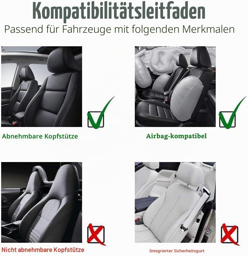 TOYOUN Universal Sitzbezüge Auto Vordersitze Autositzbezüge Schonbezüge Vorne Vordersitzbezüge Seite