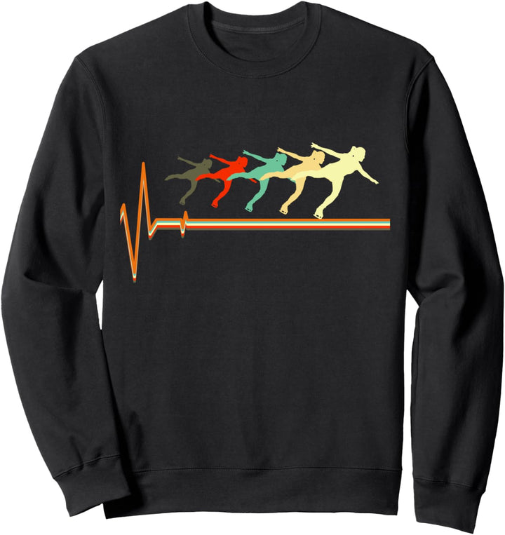 Schlittschuhlaufen Shirt, Retro Vintage Schlittschuhlaufen H Sweatshirt