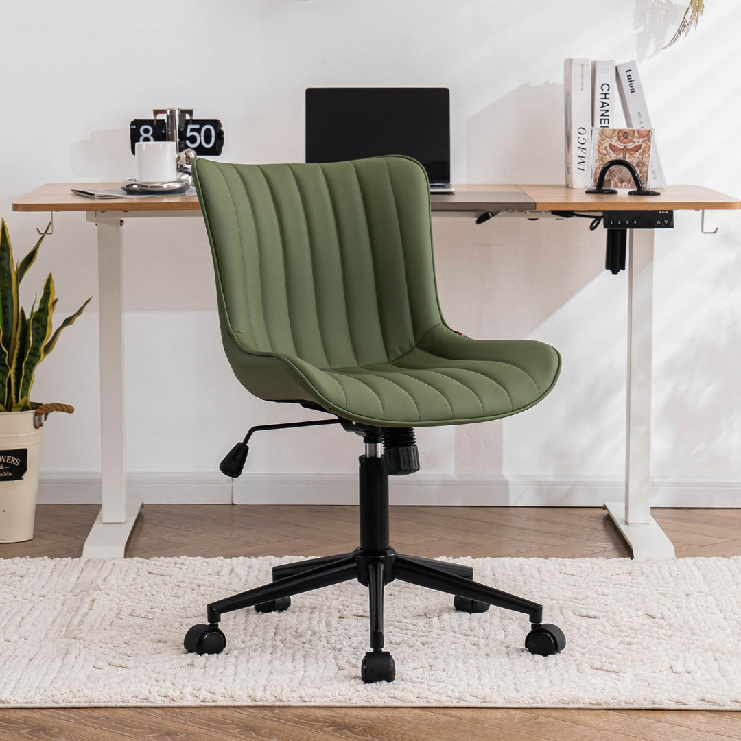 YOUTASTE Bürostuhl Ergonomisch, Schreibtischstuhl Höhenverstellbar, Bürostuhl mit PU-Leder & Rollen,