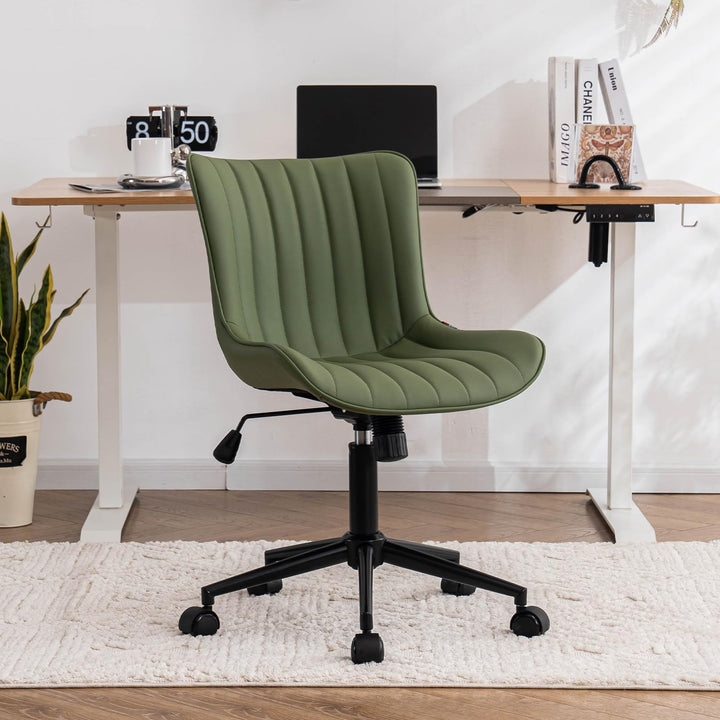 YOUTASTE Bürostuhl Ergonomisch, Schreibtischstuhl Höhenverstellbar, Bürostuhl mit PU-Leder & Rollen,