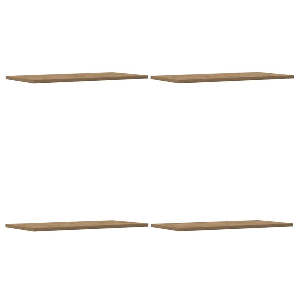 vidaXL Wandregale 4 STK. Artisan-Eiche 60x30x1,5 cm Holzwerkstoff, Schweberegal, schwebendes Regal,