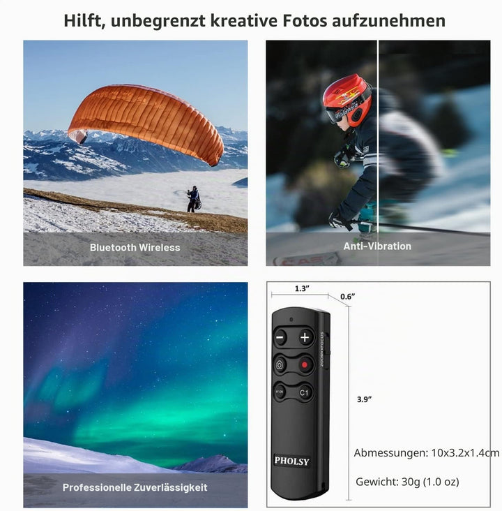 PHOLSY RMT-P1BT Bluetooth Kamera Fernbedienung Kabellose Fernauslöser Drahtlose Kompatibel mit Sony