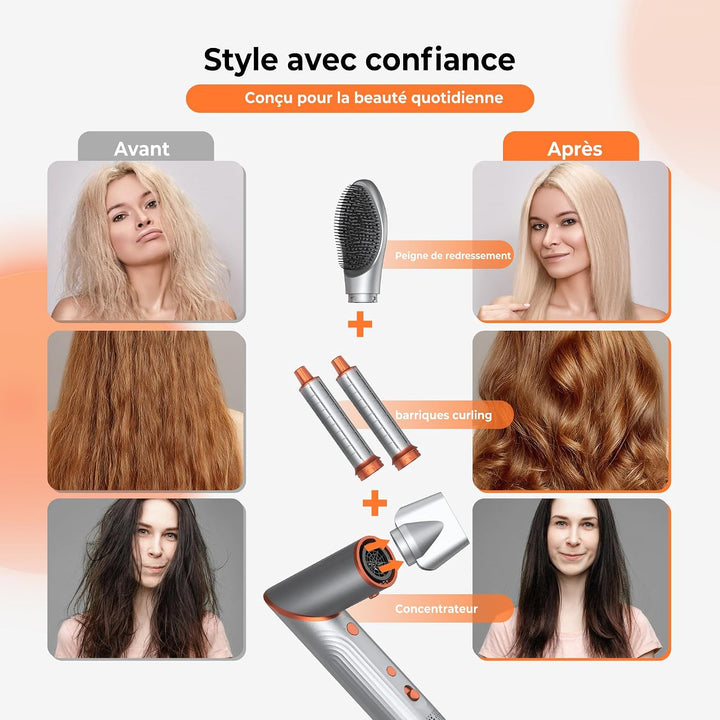 Air Styler 5 in 1 Hair Styler - Professioneller Hairstyler mit 110000 U/min, Warmluftbürste, Föhnbür