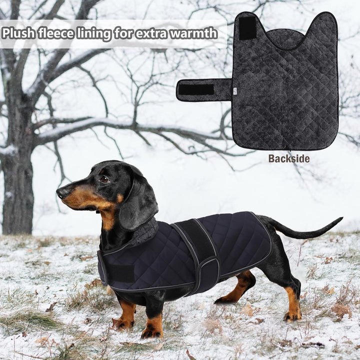 Geyecete - Warmer wintermantel für dackel Hunde,Hunde Winterjacken mit plüschfutter,Outdoor jacken m