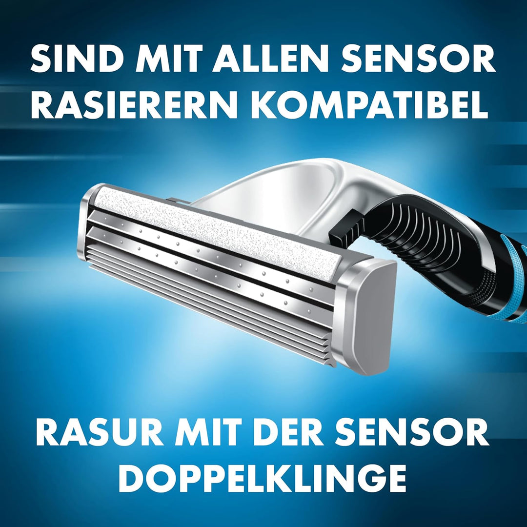 Gillette Sensor Excel Rasierklingen für Rasierer, 10 Ersatzklingen für Nassrasierer Herren mit Doppe