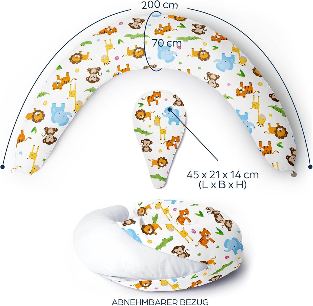 Niimo Stillkissen XXL - Schwangerschaftskissen Seitenschläferkissen mit Bezug - Komfortkissen Erwach