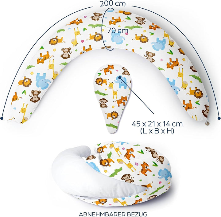 Niimo Stillkissen XXL - Schwangerschaftskissen Seitenschläferkissen mit Bezug - Komfortkissen Erwach