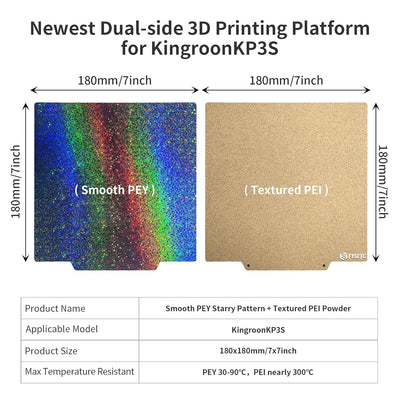 BCZAMD 3D-Drucker Zubeh?r Upgrade Bauplatte Federstahlplatte Blech mit PEI Maagnetfu? Plattform 165x