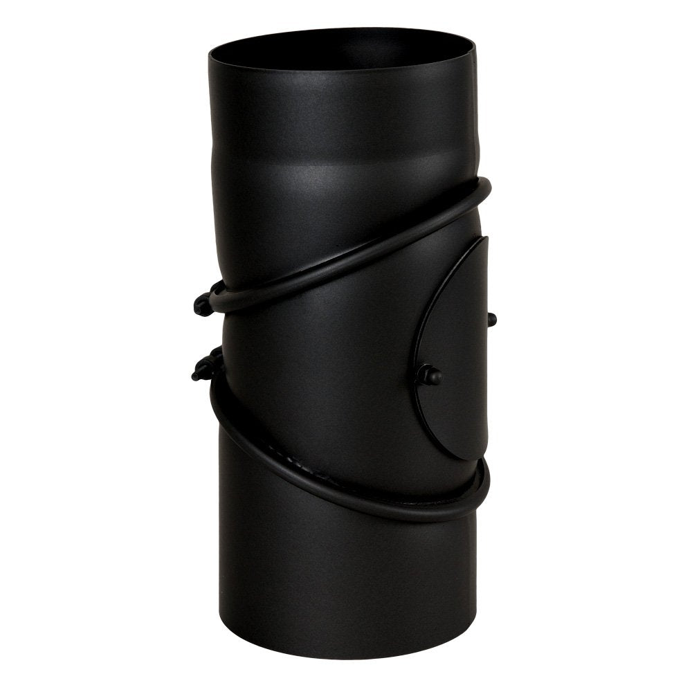 EWO Ofenrohr-Bogen 120 mm Durchmesser - Bogen drehbar 0°-90° Schwarz - Senotherm-Beschichtung - russ