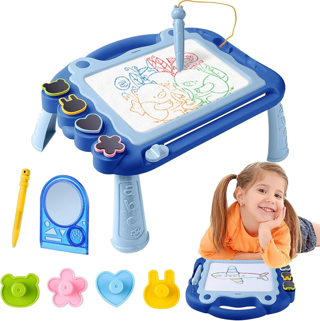 AKOFIC Magnetische Maltafel Grosse, Zaubertafel Kinder Magnettafel mit Tischbeine, Löschbar Schreibt