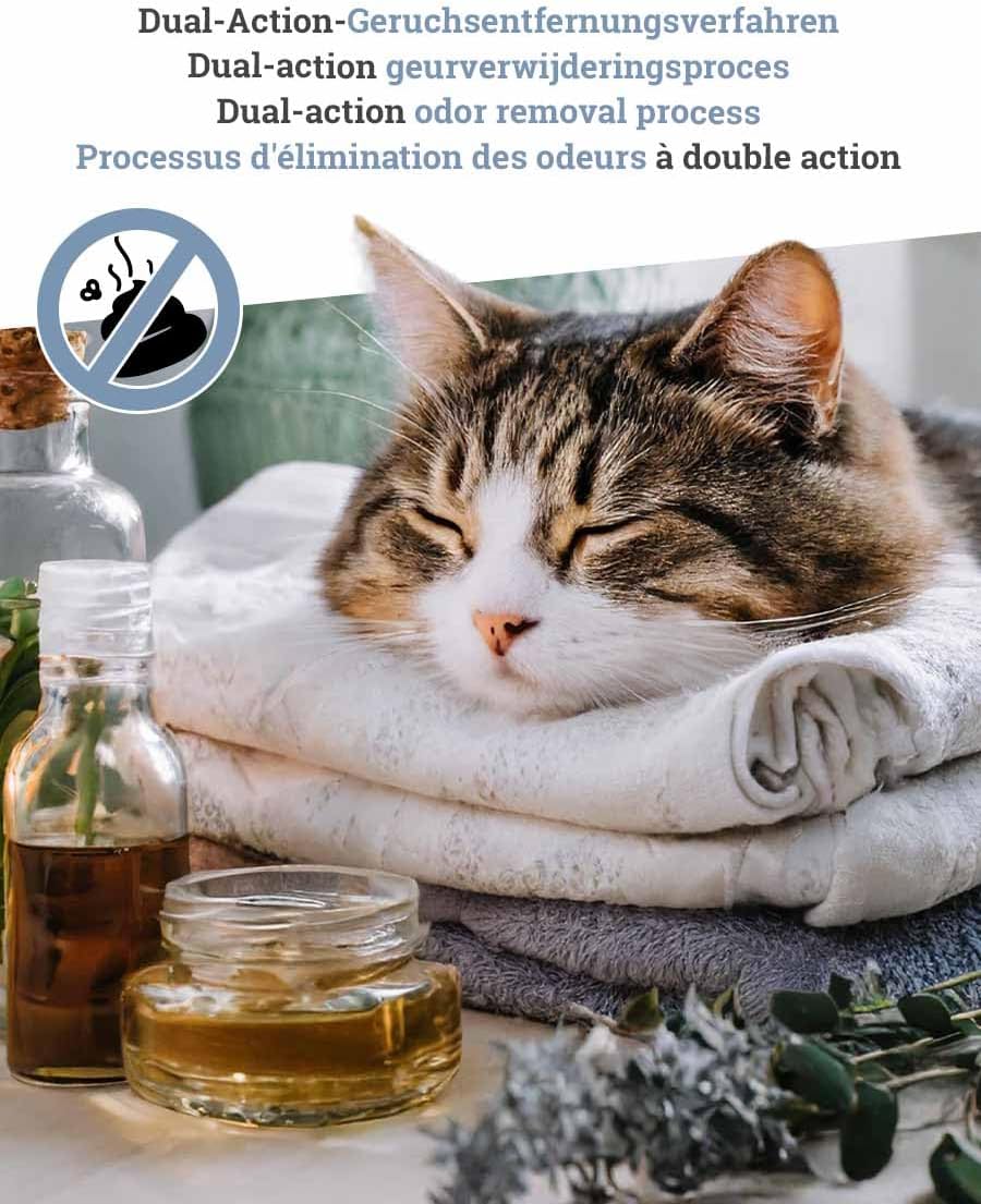 Petrebels Katzenstreu Natural Wellness, 2X 9,5 Liter, Classic Linen Duft, 100% Natürlich, 2er-Pack