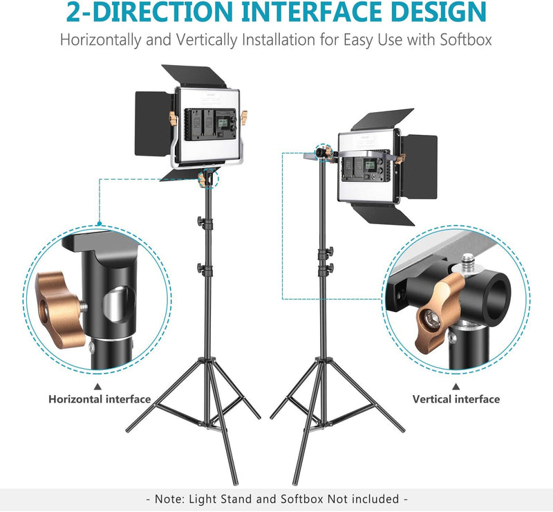 Neewer 2 Packungen Erweiterte 2,4 G 480 LED Video Licht Kit Beleuchtung Fotografie LED Panel zweifar