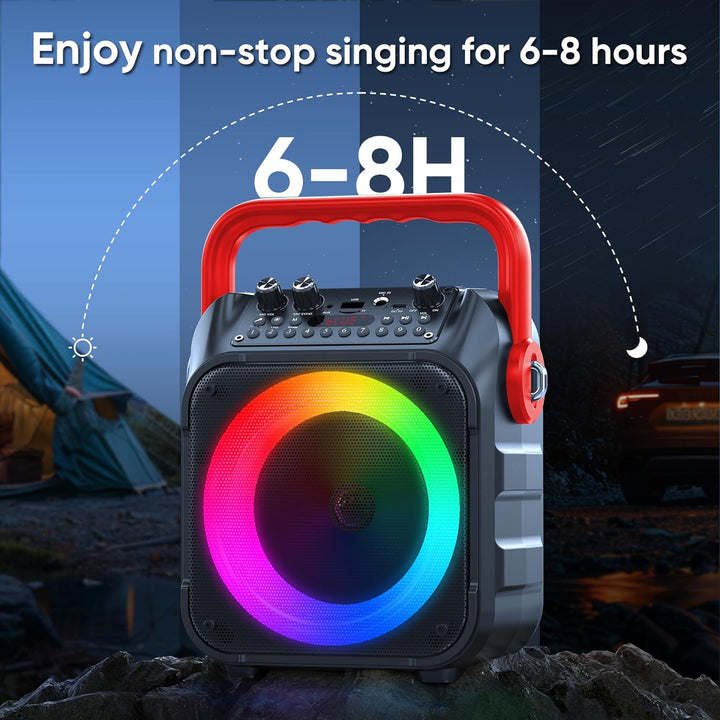 Wowstar Tragbare Karaoke Maschine mit 2 kabellose Mikrofone, Bluetooth Lautsprecher Box für Erwachse