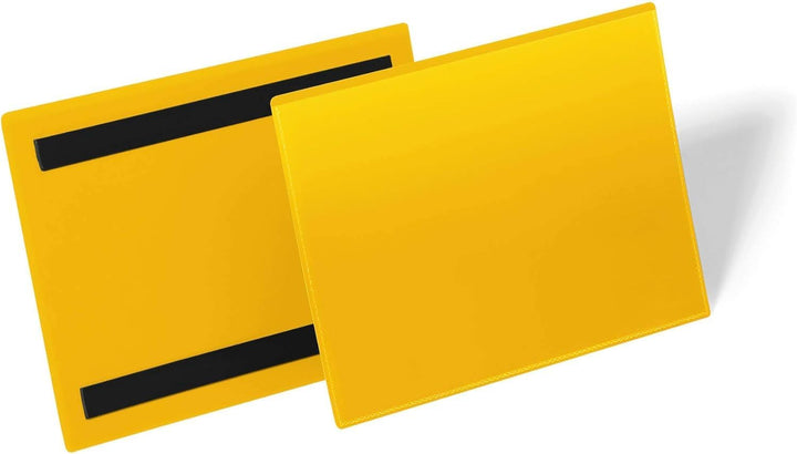 Durable Magnetische Kennzeichnungstasche A5 quer, Packung à 50 Stück, Gelb, 174304 A5 Querformat, A5