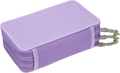 LÄSSIG Federmäppchen befüllt 20-teilig / School Triple Pencil Case Unique Violet/Lavender