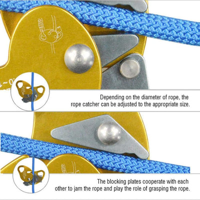 VGEBY Kletterseilgreifer, Aluminium Magnesium Legierung Sicherheit Klettern Abseilgreifer Bergsteige