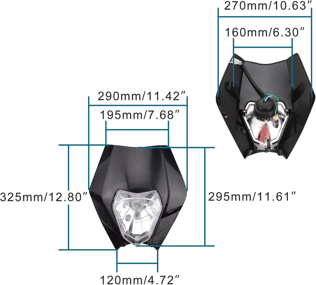 GOOFIT schwarz 12V 35W Scheinwerfer Frontscheinwerfer Lichtmaske mit Front Verkleidung Ersatz für Mo