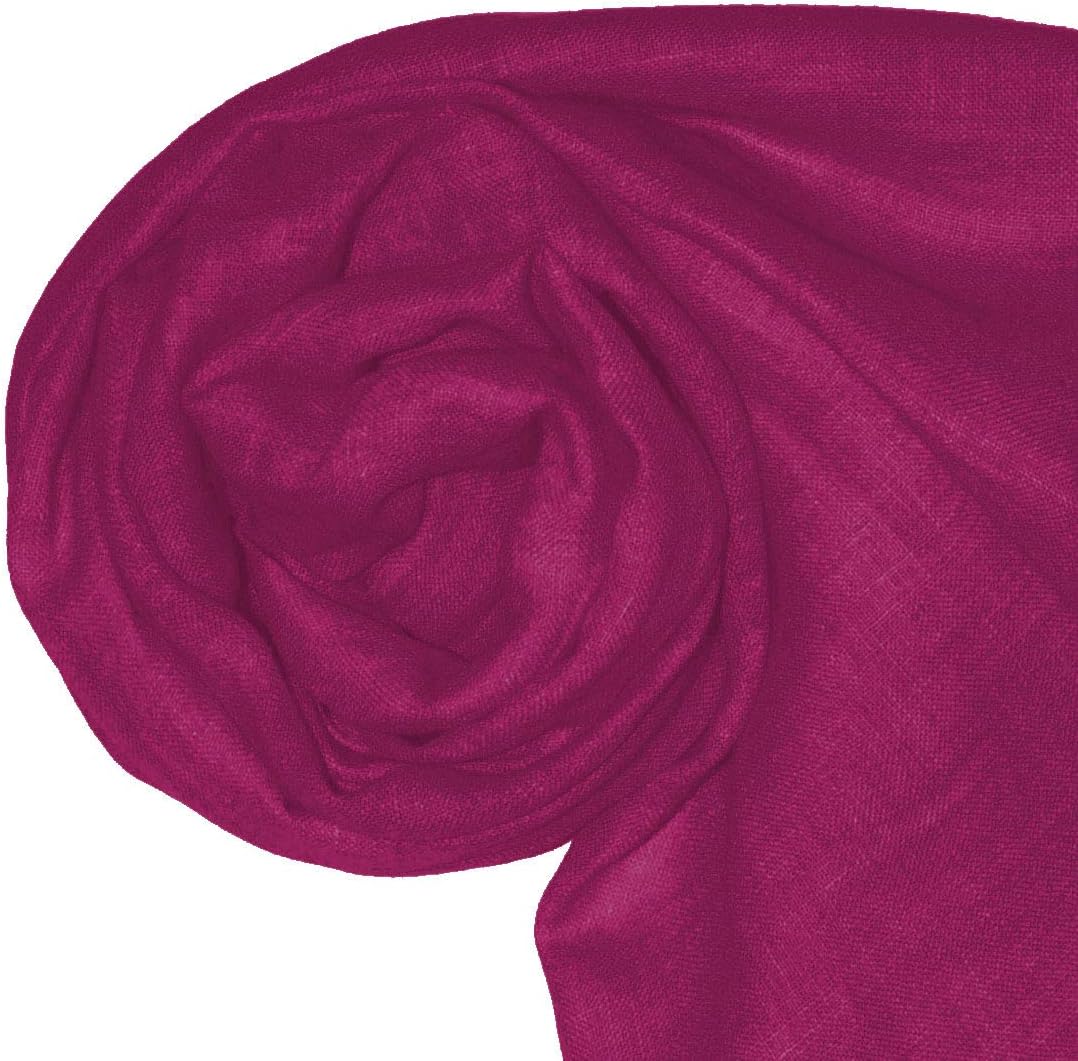 Lorenzo Cana Herrenschal Schal Tuch Leinenschal 65 x 175 cm 100% Leinen uni Pink Rosa Beere Violett