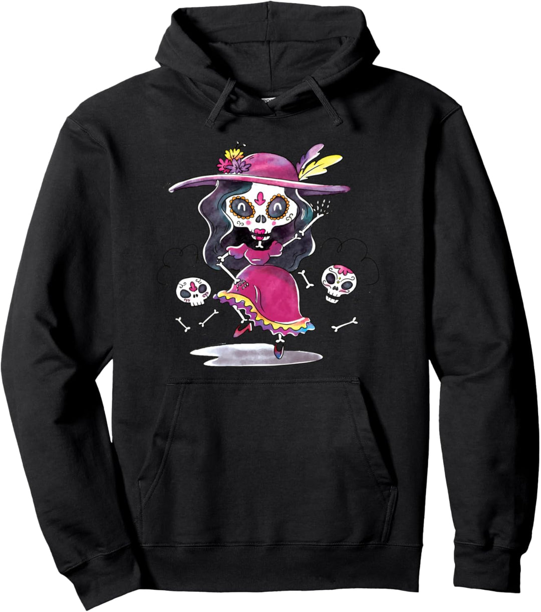 Retro Catrina I Retro Dia de Muertos I La Santísima Muerte Pullover Hoodie
