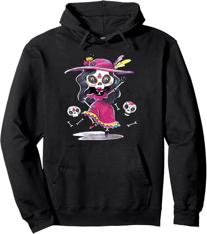 Retro Catrina I Retro Dia de Muertos I La Santísima Muerte Pullover Hoodie