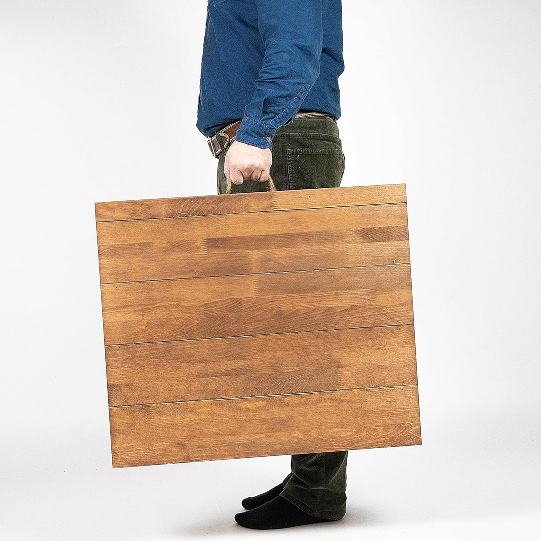 Klappbarer Picknicktisch, Massivholz Gartentisch, 120x70x35 cm, 4-6 Personen (Walnuss) Walnuãÿ, Waln