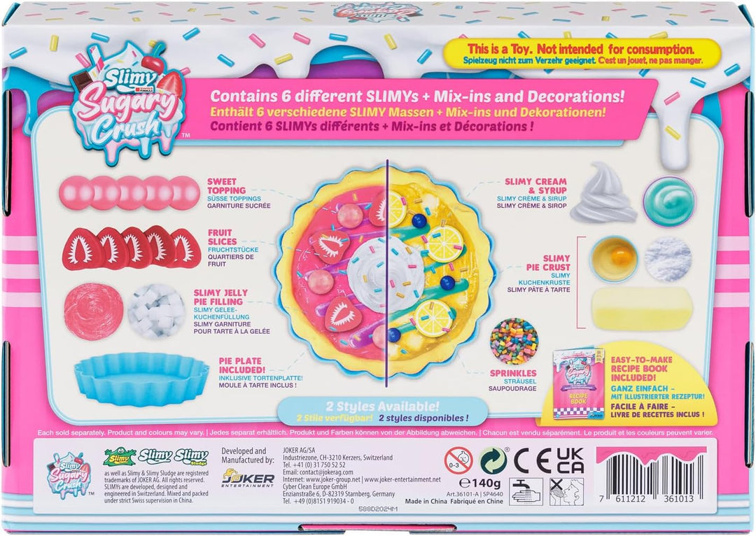 SLIMY Sugary Crush - Jelliee-Pie, Slime und Knete Kreativ-Set, Backspiel zum selber Mischen, Formen