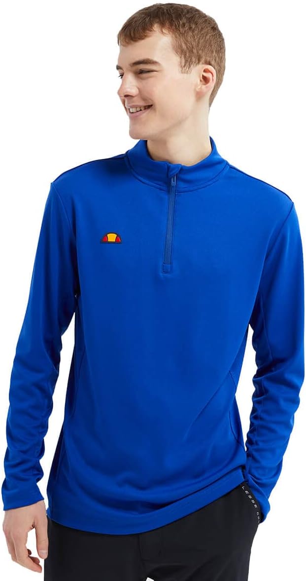Ellesse Herren Rolbi Anti-Odour-Feuchtigkeitsdocht 1/2 Zip-Golf-Pullover M Blau, M Blau