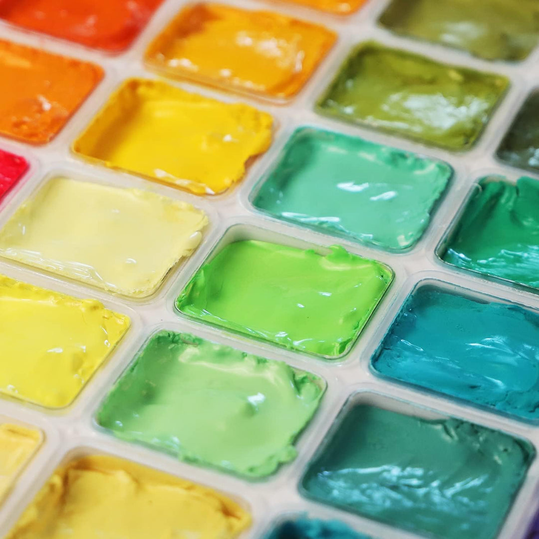 HIMI Gouache-Farben-Set, 56 Farben x 30 ml mit tragbarer Tragetasche, einzigartiges Jelly Cup-Design