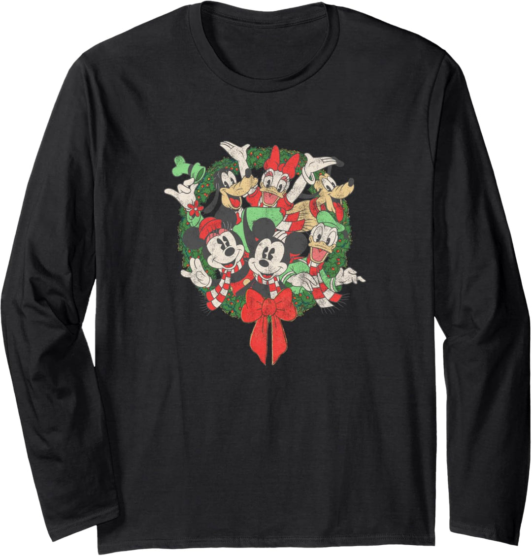 Disney Mickey & Friends Smiling In The Weihnachten Wreath Langarmshirt