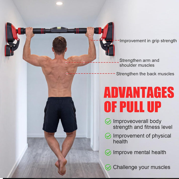 Klimmzugstange,Pull Up Bar,73-100 cm Ausziehbar,Maximale Tragkraft 400 kg | mit Zugring und Wasserwa
