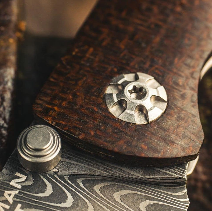 Böker Manufaktur Solingen M4 Sherman-Damast Taschenmesser Damast/Micarta Schwarz, Klingenlänge: 7,70