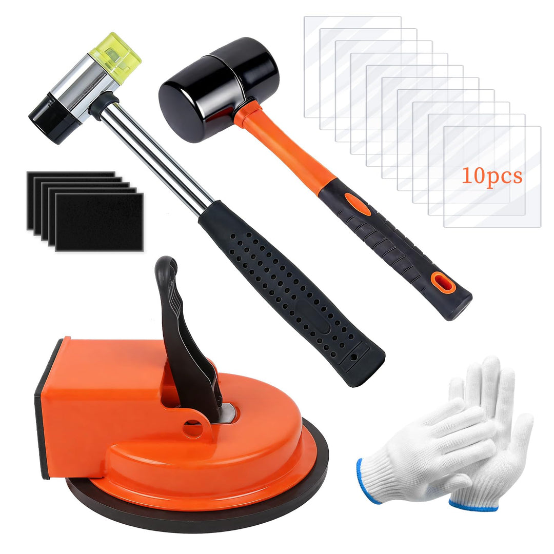 Laminat Werkzeug, Laminat Reparaturset, Verlegeset Saugnapf, 2 Gummihämmern, 10 wiederverwendbaren H