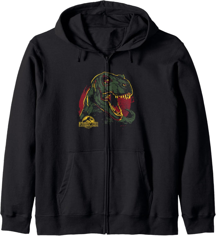 Jurassic World T-Rex Roaring Portrait Destressed Kapuzenjacke