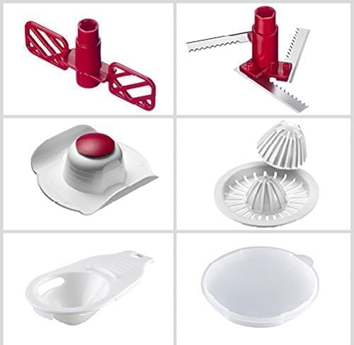 Westmark Manuelle Küchenmaschine, 9 in 1: Hobel, Reibe, Raspel, Schneider, Zitruspresse, Schaumschlä