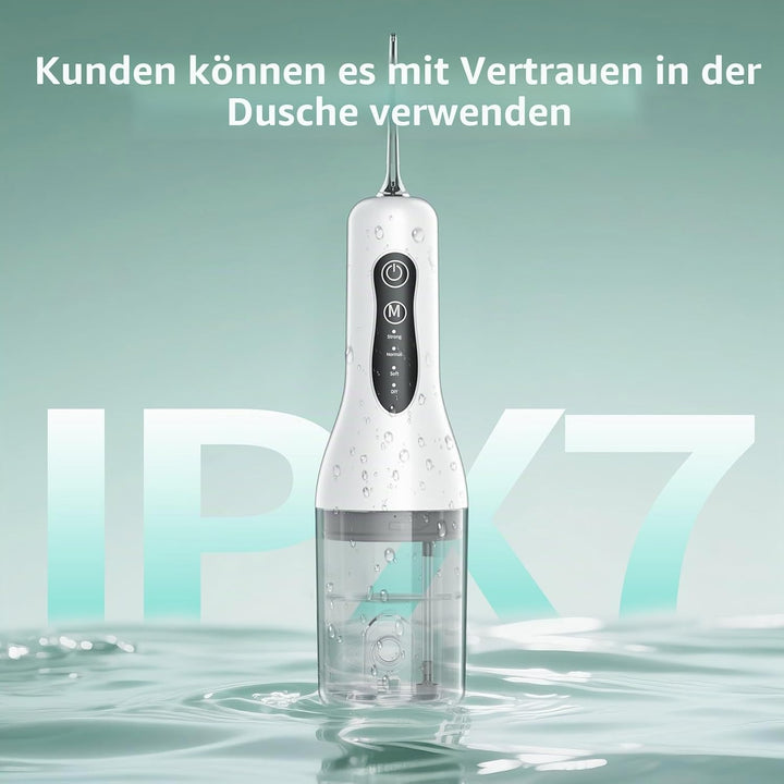 Munddusche Kabellos Elektrischer, Mundduschen Testsieger mit 4 Modi und 5 Ersatzdüsen, IPX7 Wasserdi