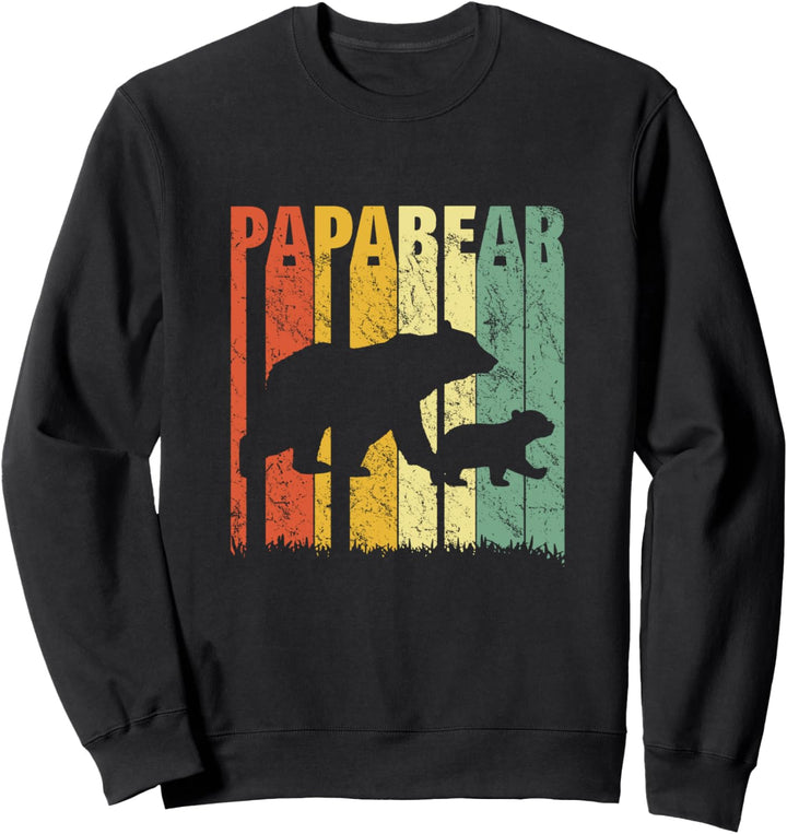 Papa Bear Vintage Retro 2021 Lustig Bester Dad der Welt Sweatshirt