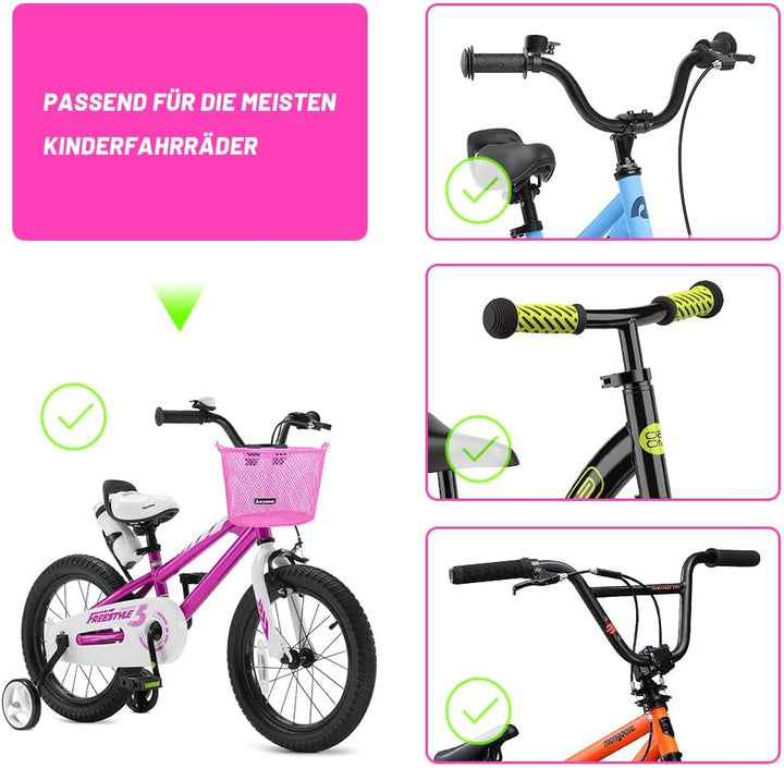ANZOME Fahrradkorb Kinder, Metall Fahrradkorb vorne Kinder für Mädchen Jungen, Lenkerkorb mit Klettv