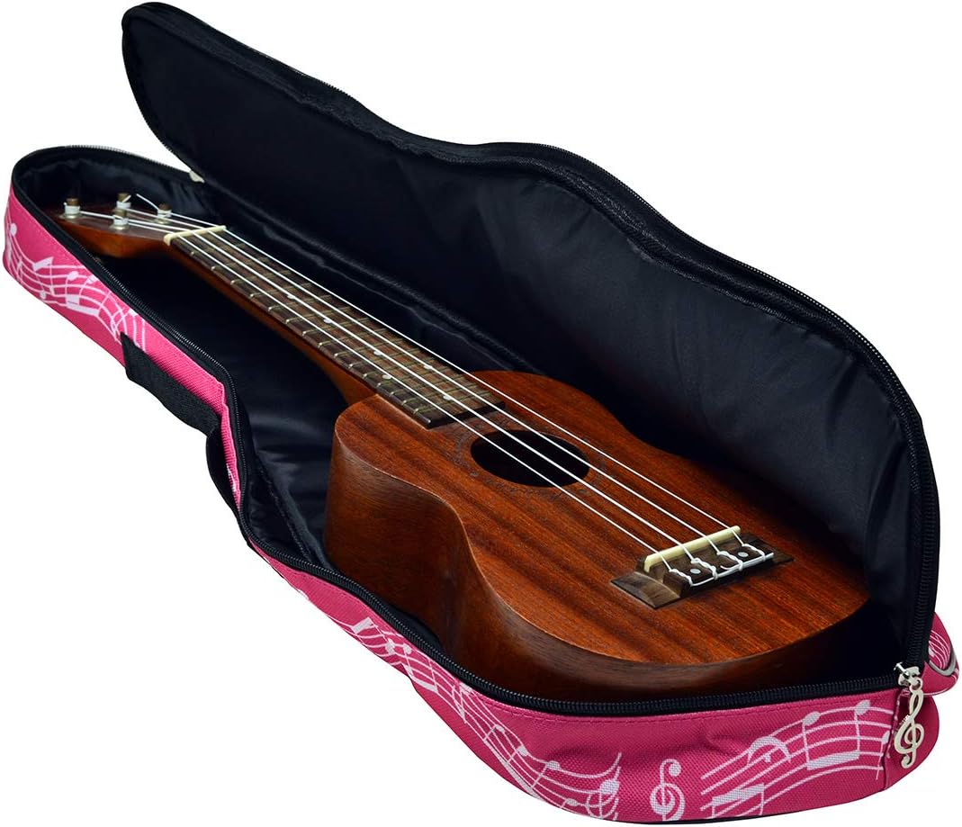 Ukulele Taschen Etui, 21" wasserdichtes Oxford Musiknoten-Etui Einzelschulter-Rucksack mit verstellb