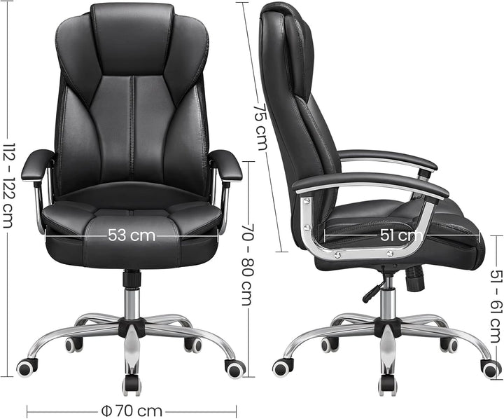 SONGMICS Bürostuhl Chefsessel Drehstuhl Computerstuhl Sitzhöhenverstellung office Stuhl Polsterung O