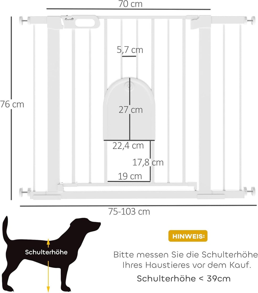 PawHut Türschutzgitter Treppenschutzgitter Hunde Absperrgitter Schutzgitter für Haustier Hundegitter