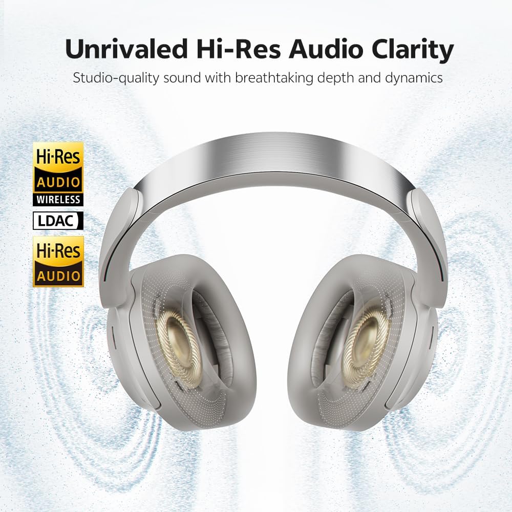 QCY H3S Over Ear Bluetooth Kopfhörer,Hybrid Aktive Noise Cancelling,Hi-Res Audio,LDAC,ultraleichtem