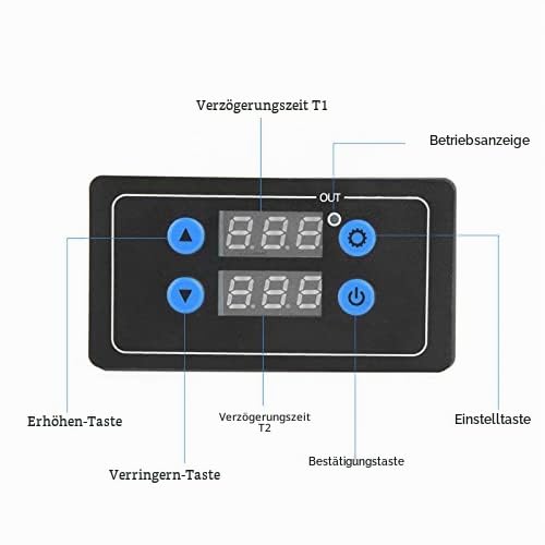 YF-4 Zeitrelais Einstellbare Zyklusverzögerung Zeitrelais DC 12 V Digitalanzeige Zeitverzögerung Bor