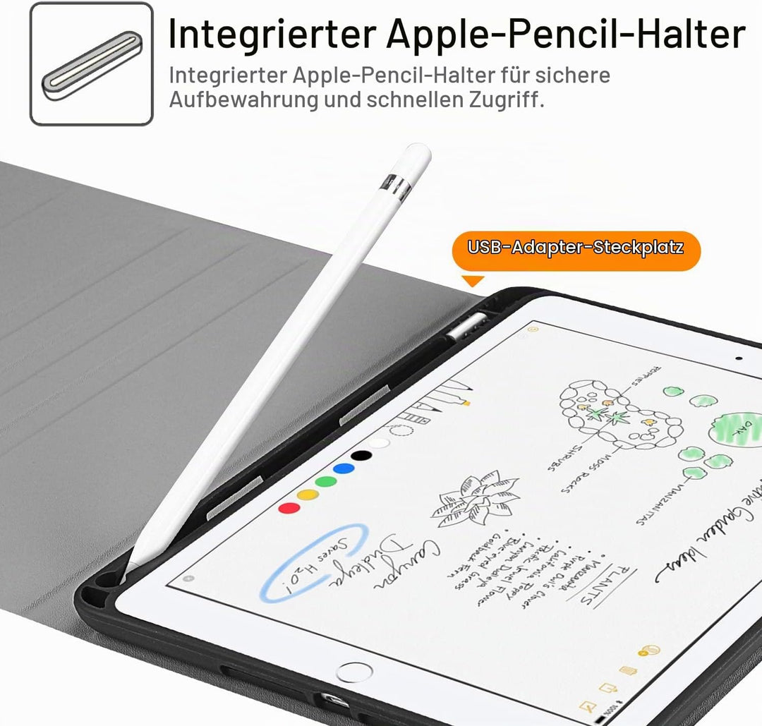 Fintie Tastatur Hülle für iPad 9.7 2018 (6. Generation), Soft TPU Rückseite Gehäuse Keyboard Case mi