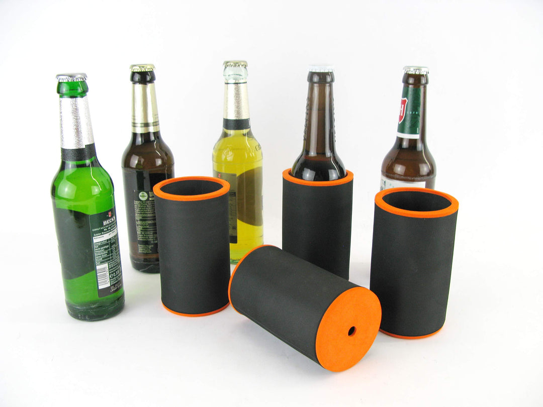 Flaschenkühler für alle genormten Bierflaschen aus bestem 5-6mm dicken Neopren für beste Kühlung - Q