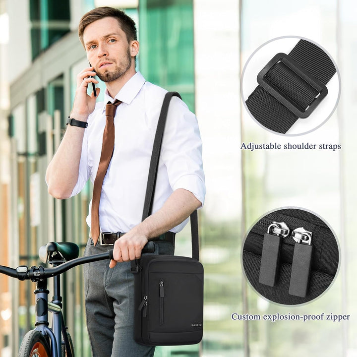BAIGIO Herren Umhängetasche Tablet iPad bis 11 Zoll, Schultertasche Herrentasche zum Umhängen Crossb